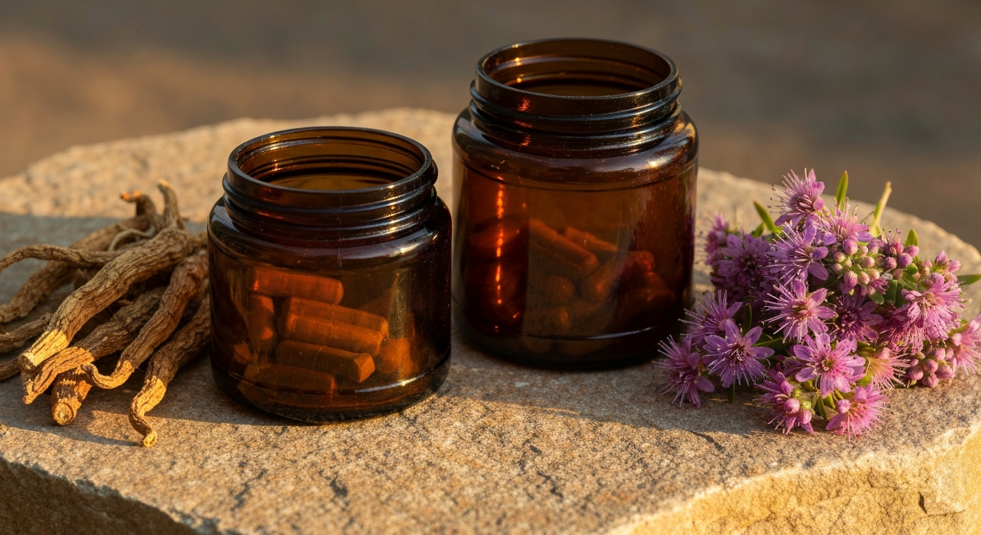 Side-by-side comparison of Ashwagandha and Rhodiola