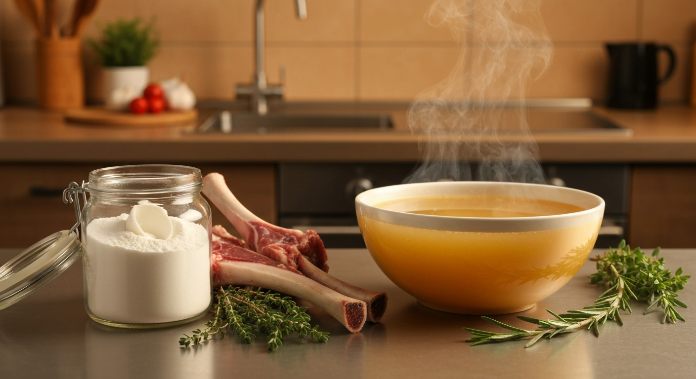 Side-by-side comparison of Collagen Peptides and Bone Broth