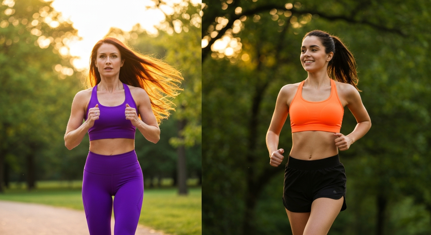 Side-by-side comparison of Walking and Running